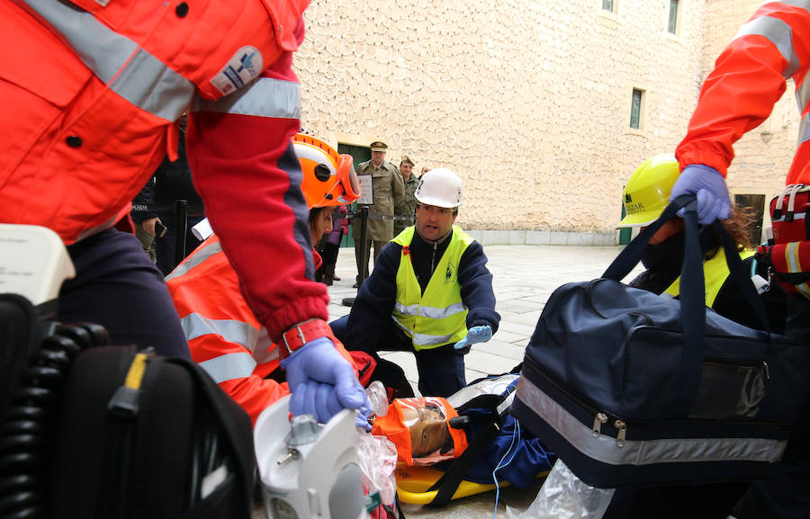 Fotos: Simulacro de incendio en el Alcázar de Segovia