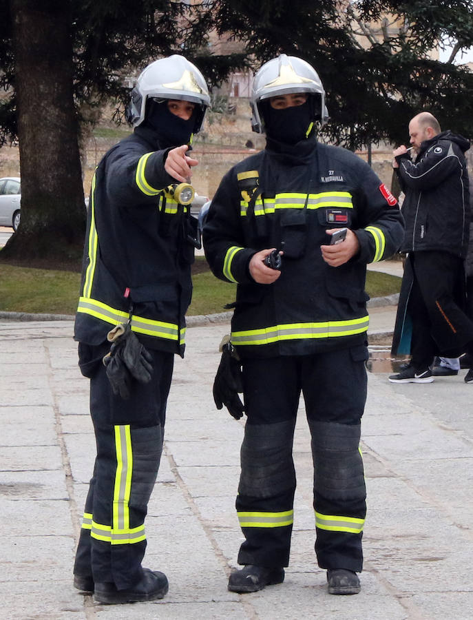 Fotos: Simulacro de incendio en el Alcázar de Segovia