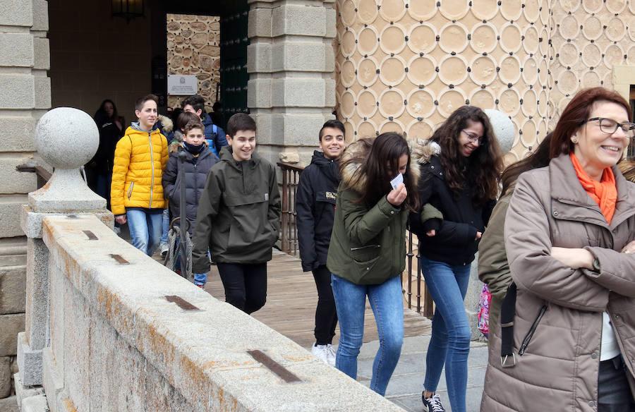 Fotos: Simulacro de incendio en el Alcázar de Segovia