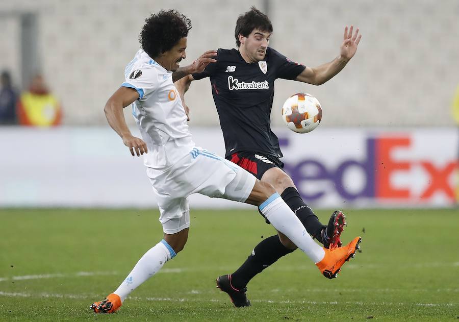 El Olympique de Marsella ganó ante el Athletic por 3-1 en la ida de los octavos de final de la Liga Europa. Los tantos de los franceses fueron obra de Ocampos, por partida doble, y Dimitri Payet. Aduriz recortó distancias de penalti.