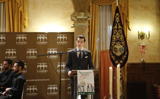 Alberto Alén, durante su pregón en el Casino de Salamanca.