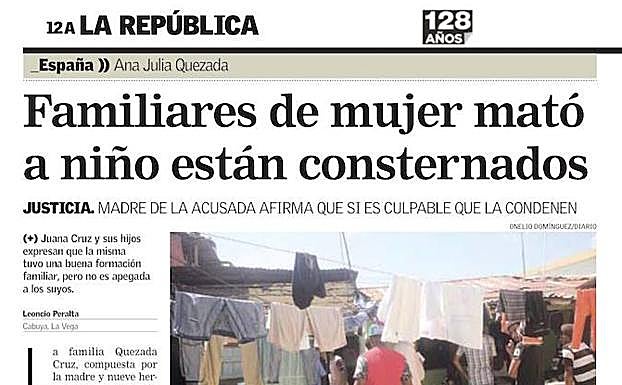 Titular del periódico dominicano 'Listín Diario' este martes.