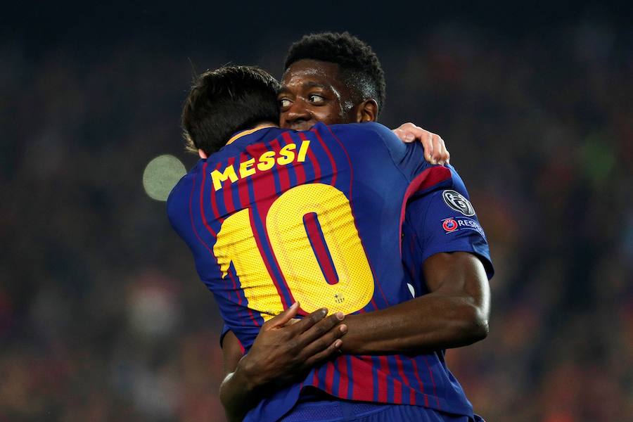 El Barça logró el pase a cuartos de final de la Liga de Campeones tras imponerse al Chelsea en el Camp Nou por 3-0 con un doblete de Messi y otro tanto de Dembélé