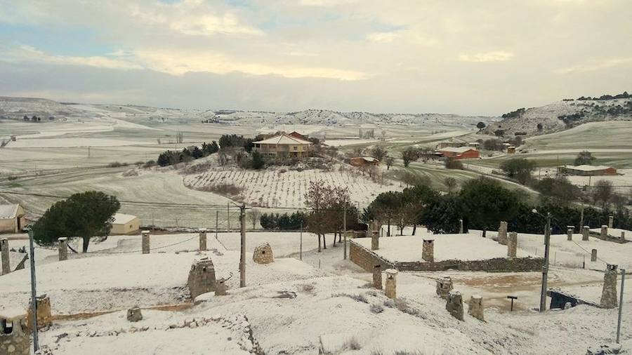 Fotos: La nieve tiñe de blanco el Cerrato palentino