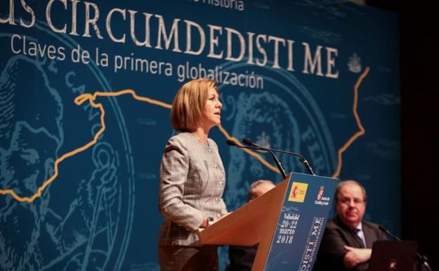 Intervención de María Dolores de Cospedal en el congreso internacional de historia 'Primus Circunmdedisti Me'.