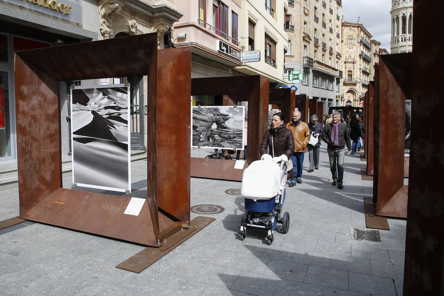 Una selección de 38 instantáneas de cinco lugares diferentes del planeta, apenas explorados por el ser humano, que se encuentra sobre grandes soportes metálicos en la plaza del Liceo y en la calle Toro