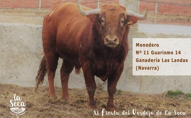 Cartel de 'Monedero', de la ganadería de Las Landas, como Toro del Sarmiento 2018. 