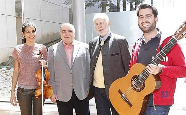 Ana María Valderrama, Lorenzo Palomo, Jesús López Cobos y Rafael Aguirre, en 2016. 
