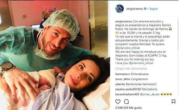 Foto y texto publicados por Sergio Ramos en su cuenta de Instagram el Domingo de Ramos