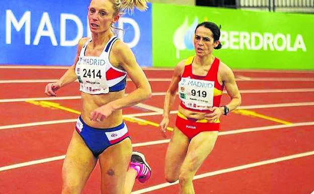Elisa Hernández, durante la prueba de 3.000 metros en Madrid.