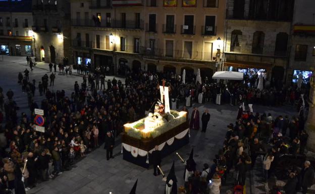 La imagen, a su paso por la Plaza Mayor de Ciudad Rodrigo.