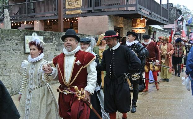 Recreación histórica de la presencia española en San Agustín (Florida).