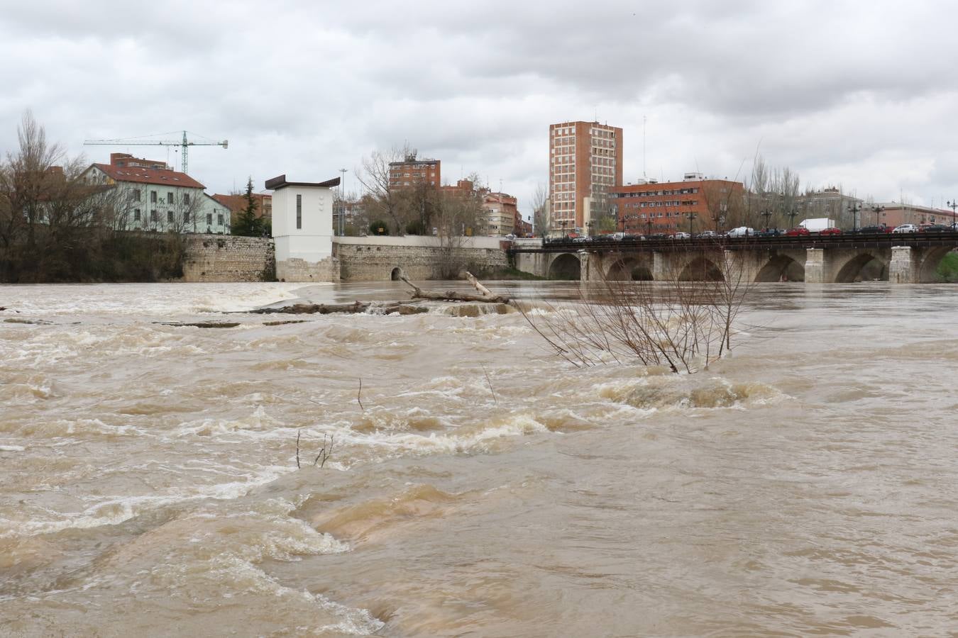 Crece el río a su paso por la capital, pero sin riesgo de desbordarse.