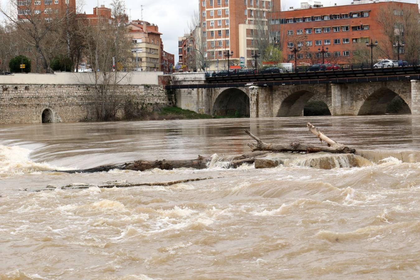 Crece el río a su paso por la capital, pero sin riesgo de desbordarse.