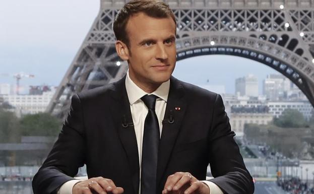 El presidente de Francia, Emmanuel Macron, durante la entrevista televisiva.