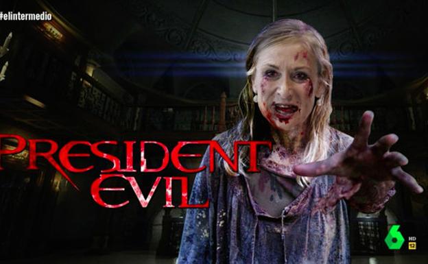 Wyoming «zombifica» a Cifuentes para su nueva película: 'President Evil'.«