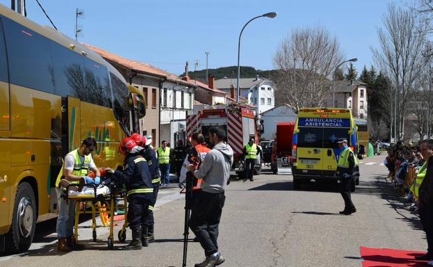 Simulacro de accidente en Guardo. 