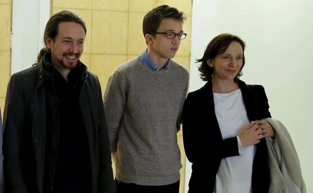 Iglesias, Errejón y Bescansa.