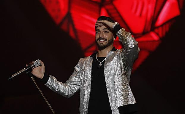 Maluma, en uno de sus conciertos. 