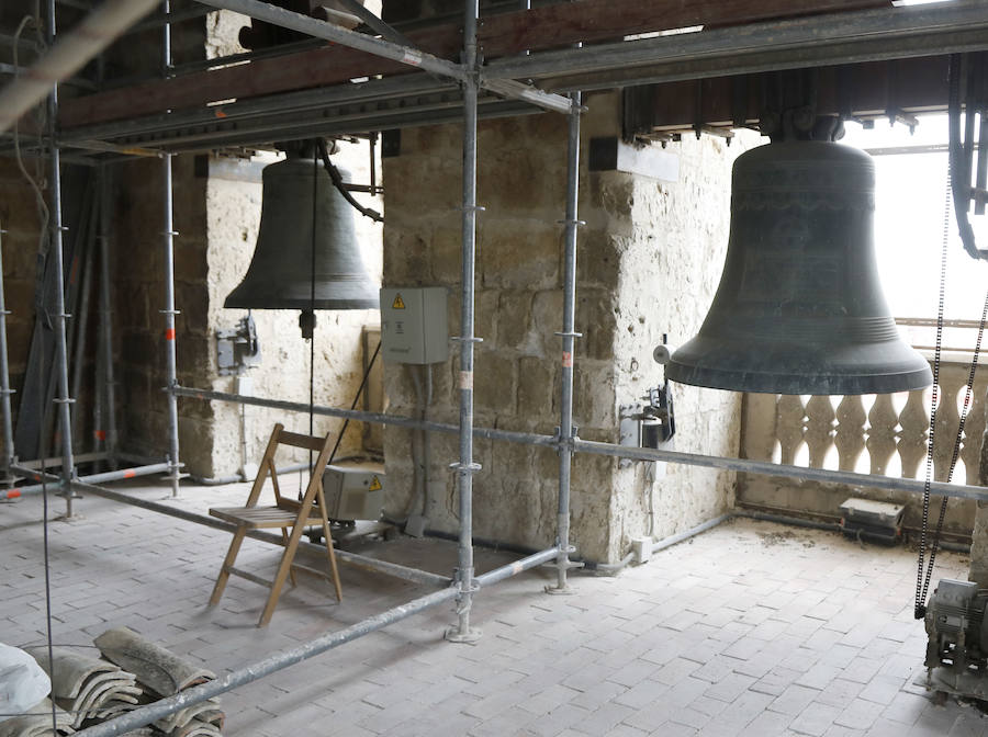 Fotos: Repique de campanas en la catedral de Palencia