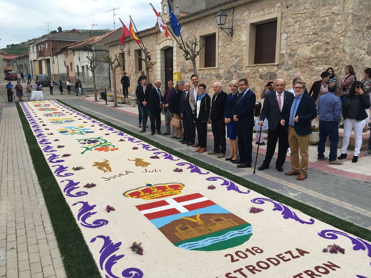 Diecisiete santos desfilaron sobre una alfombra floral confeccionada para su patrón en las fiestas de la localidad