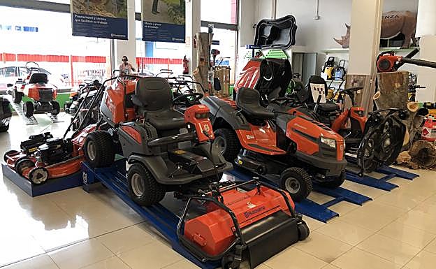 Diferentes modelos de cortacésped, en Tecnicalor. 