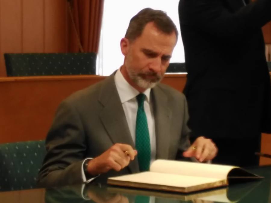 Fotos: El Rey, recibido en Aguilar de Campoo (1/2)