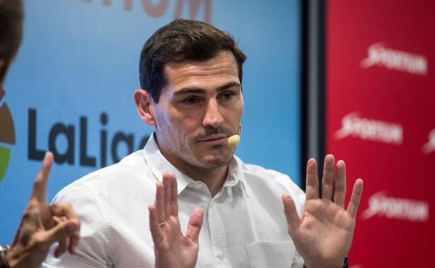 Casillas, durante el acto de esta tarde.