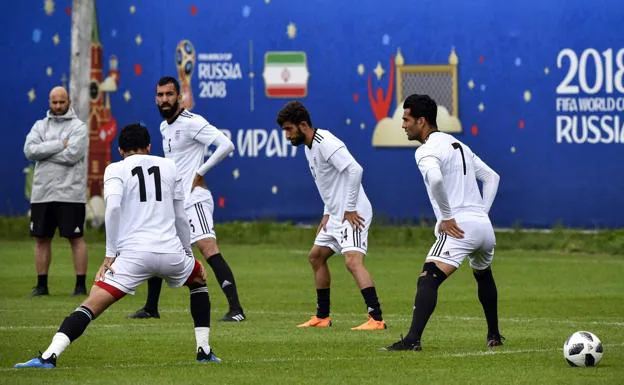 Los jugadores de Irán, en un entrenamiento. 