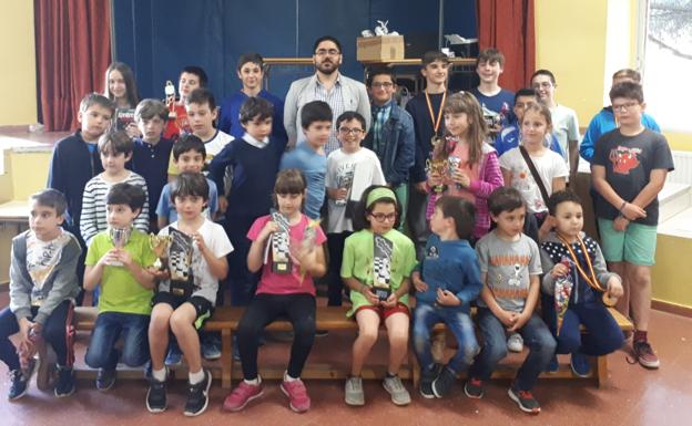 Participantes del últino torneo de ajedrez de Salamanca. 