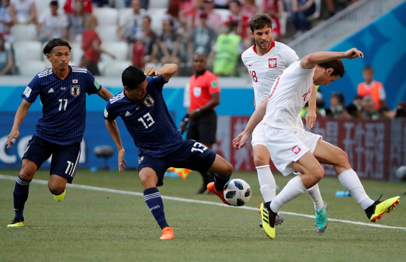 Las mejores imágenes del tercer partido del Grupo H entre Japón y Polonia. 