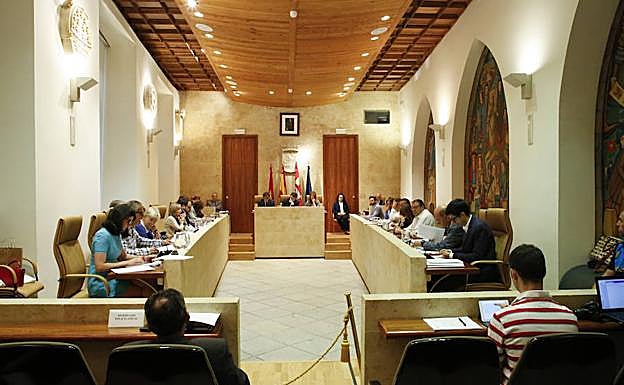 Un momento del Pleno celebrado ayer.