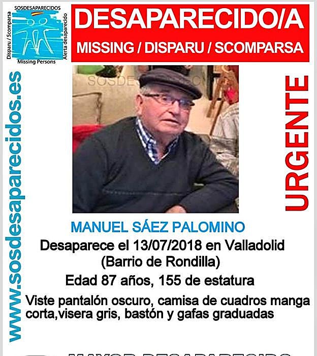 Buscan a un hombre de 87 años desaparecido en Valladolid