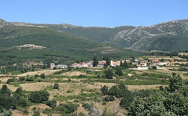 Vista del Riofrío de Riaza con el hayedo al fondo. 