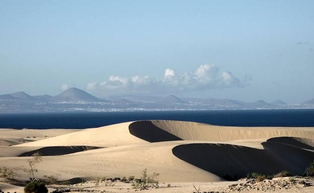 Dunas de Corralejo, donde se encuentran las playas de Corralejo La Oliva. 