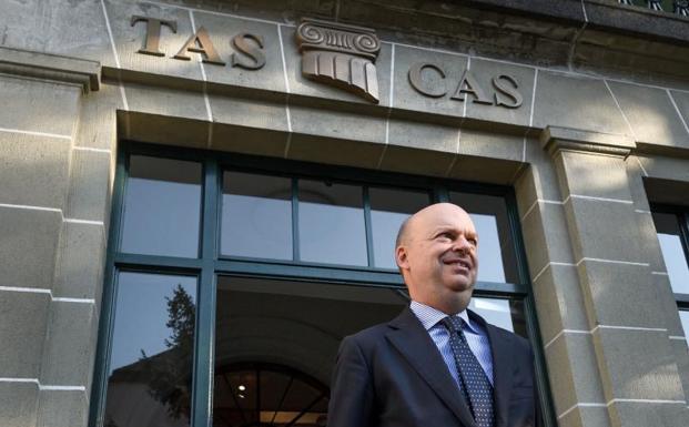 Marco Fassone, en la sede del TAS. 