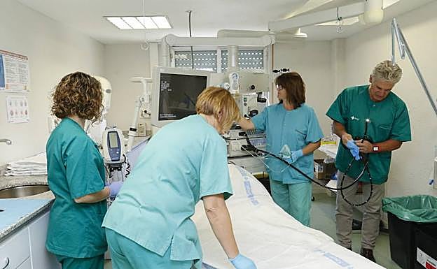 Una de las salas de la Unidad de Endoscopias. 