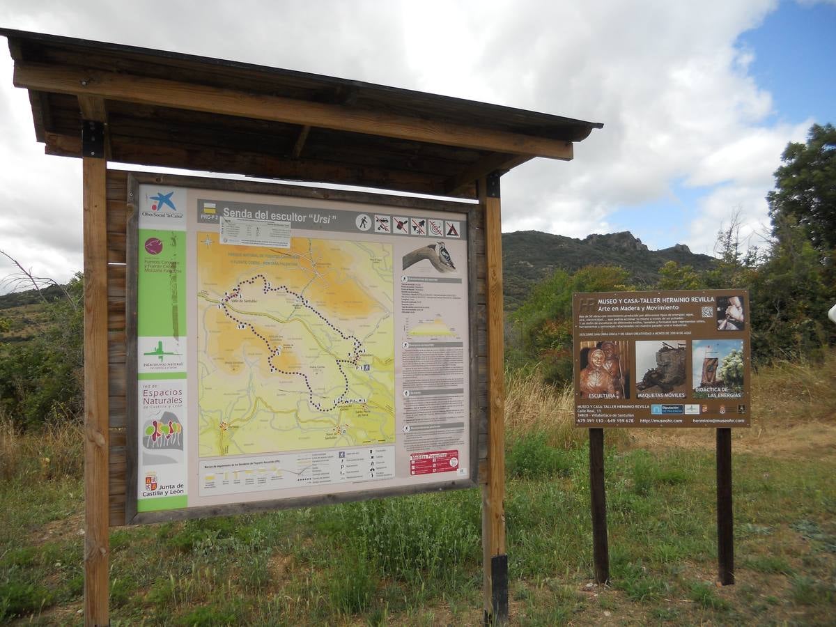 Una ruta de 11 kms, con un recorrido circular que une Villabellaco, Valle de Santullán y el Santuario del Carmen | Una senda en homenaje al escultor local Ursicinio Martínez entre bosques de rebollos y esculturas de sus compañeros del Grupo Muriel