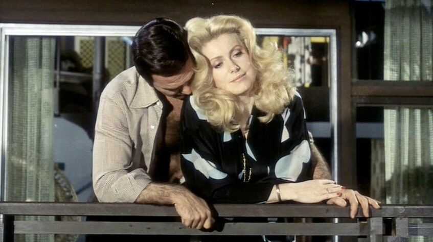 Con Catherine Deneuve en 'Destino fatal' (1975). 