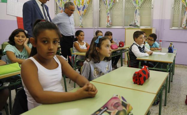 Alumnos de tercero de primaria en el Colegio Ramón Carande de Palencia. 