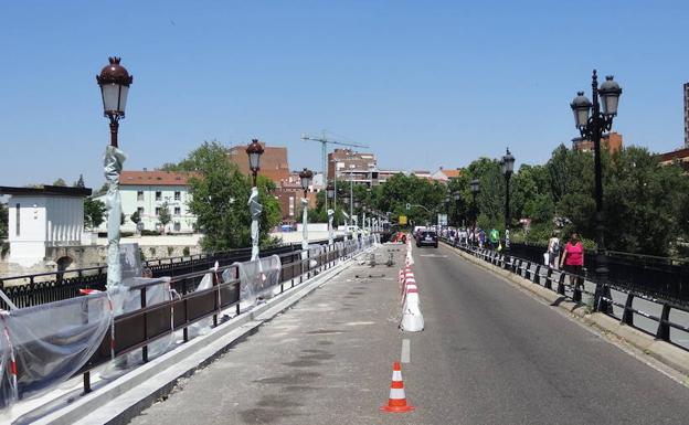 El Puente Mayor de Valladolid, en obras.