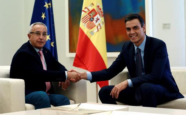 Pedro Sánchez y Alejandro Blanco, durante la reunión de este martes.