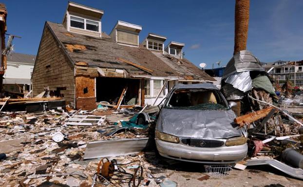 Una de las viviendas afectadas tras el paso del huracán 'Michael'.