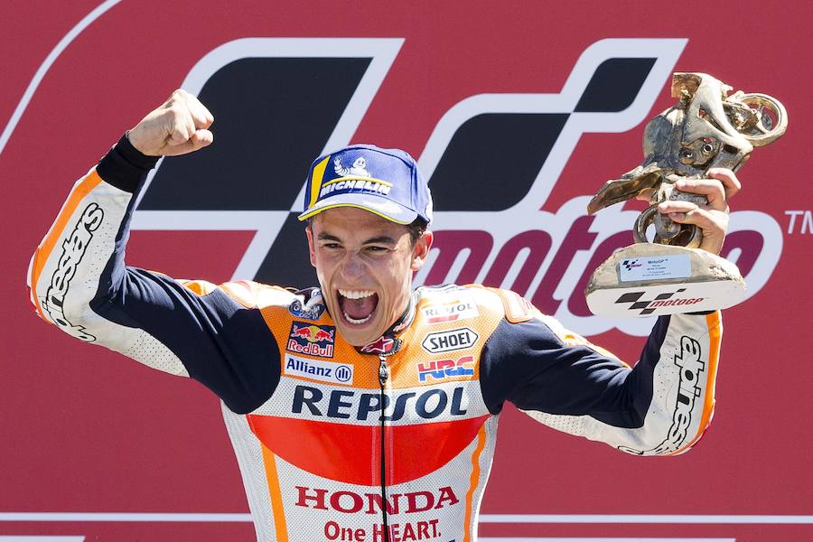 GP de Países Bajos. Márquez volvió a la senda de la victoria en Assen, completando un poido español con Alex Rins y Maverick Viñales