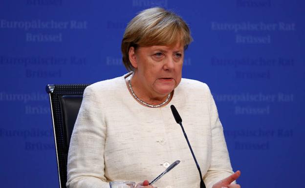 Angela Merkel, este jueves durante el Consejo Europeo en Bruselas