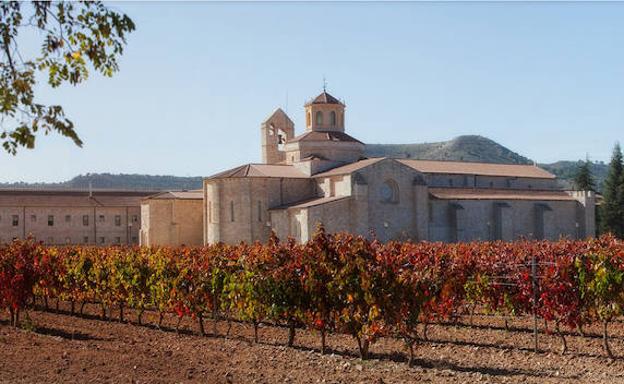 Los viñedos rodean el Monasterio de Valbuena de Duero, donde se encuentra el hotel de Castilla Termal. 