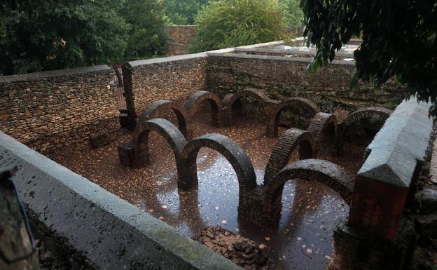 Baños Árabes de Ronda inundados este domingo.