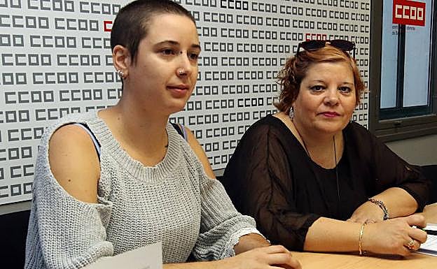 Representantes de la Secretaría de la Mujer de CC OO presentan la campaña.