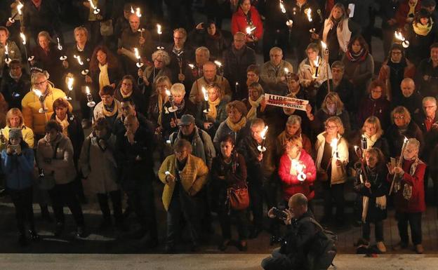 Manifestación en Sant Vicenç dels Horts (Barcelona), municipio del presidente de ERC, Oriol Junqueras.