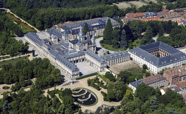 Vista aérea del Palacio Real de La Granja, en el Real Sitio de San Ildefonso.